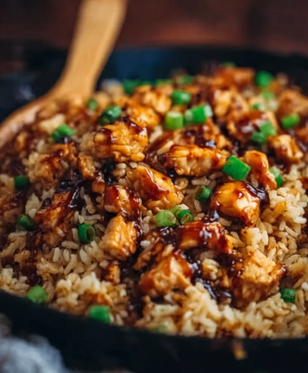 Honey BBQ Chicken Rice - Easy Quick Dinner