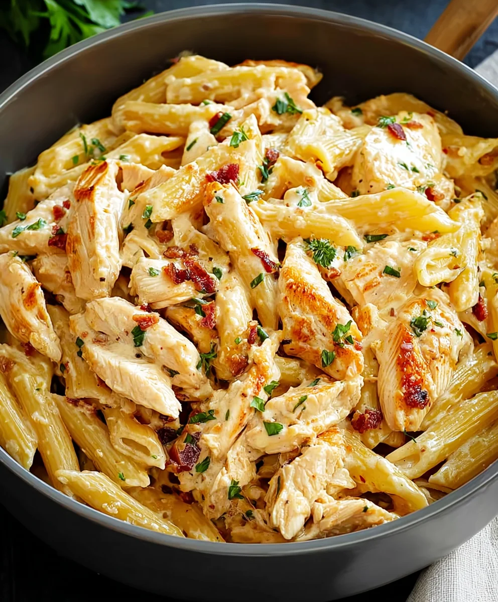 Easy Crack Chicken Penne-Creamy & Delicious Dinner