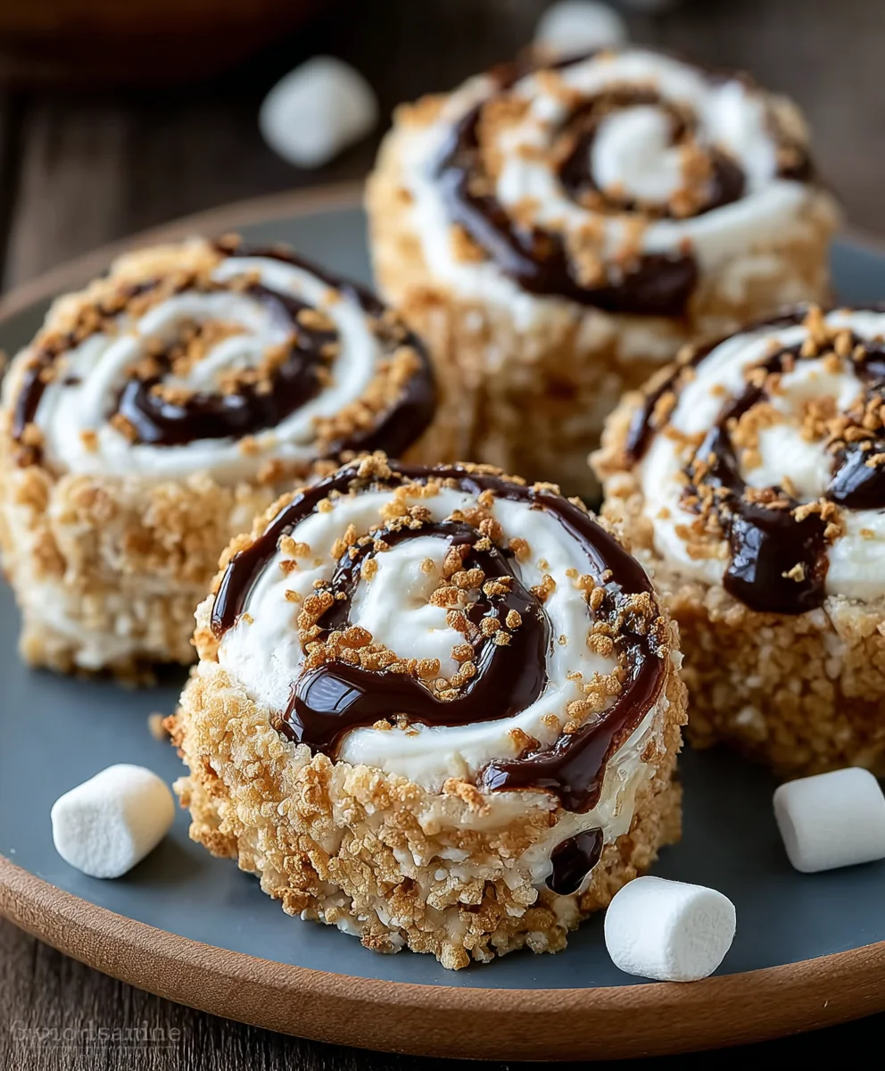 Easy Smores Pinwheels-No Bake Dessert Recipe