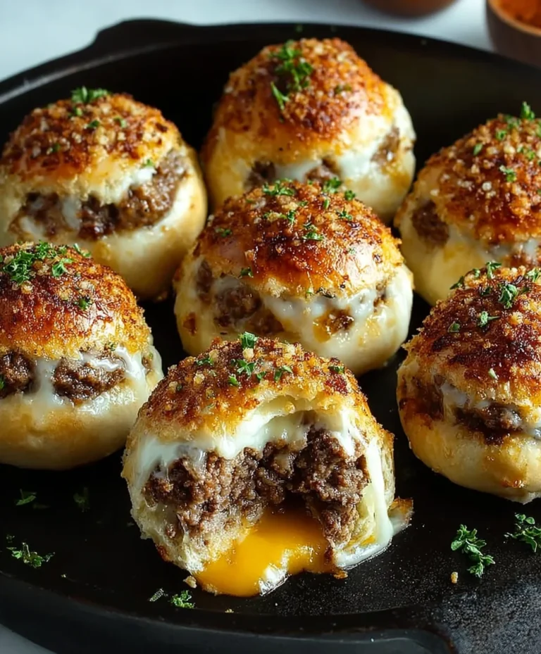 Garlic Parmesan Cheeseburger Bombs Irresistible Bites