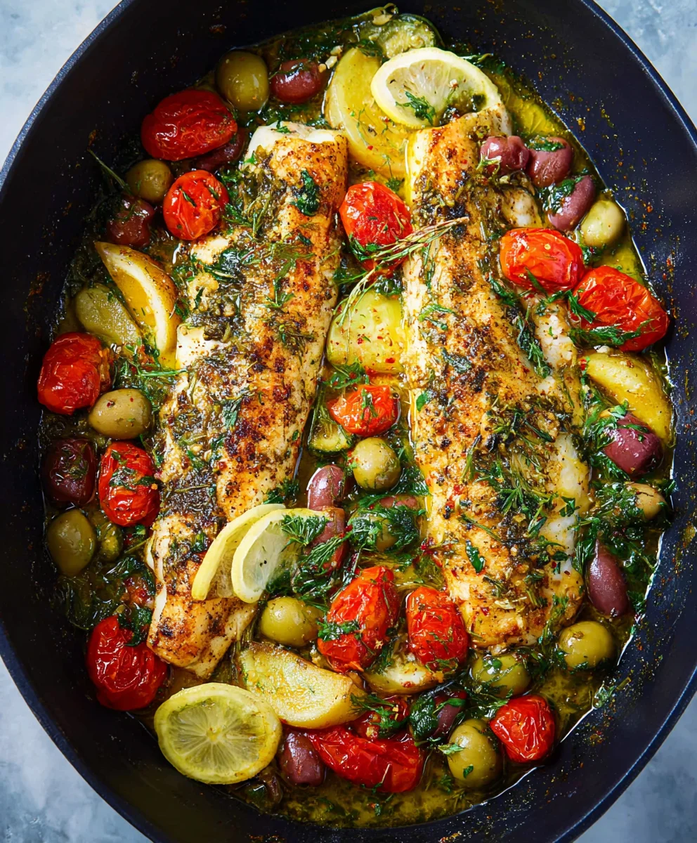 Easy Mediterranean Baked Fish - Healthy & Delicious