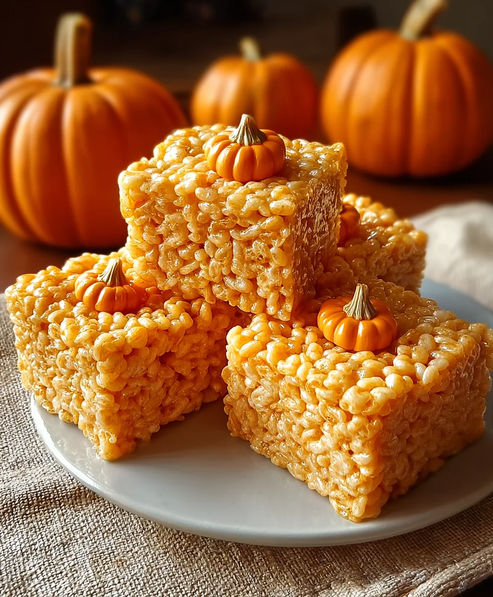 Pumpkin Rice Krispie Treats- Easy Fall Dessert