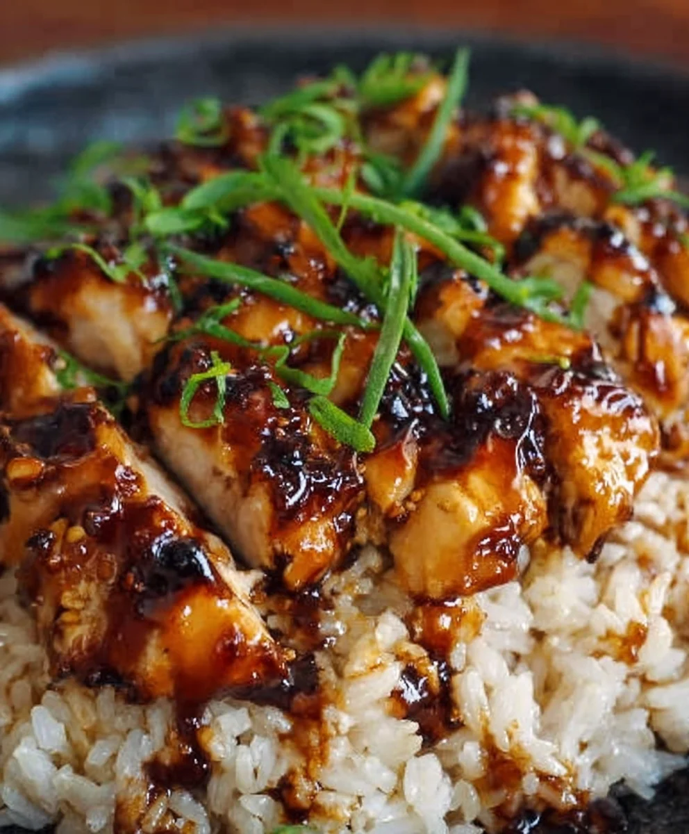 Honey BBQ Chicken Rice - Easy Quick Dinner