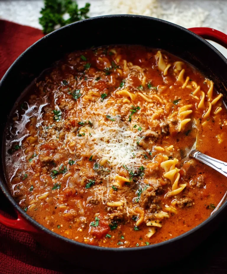 Easy Lasagna Soup Recipe – Comforting Beef Flavors