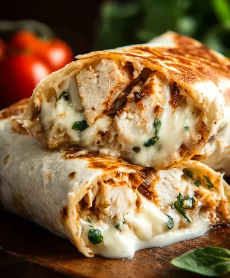 Cheesy Garlic Chicken Wraps Easy Dinner Recipe