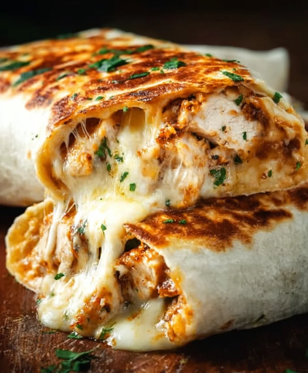 Cheesy Garlic Chicken Wraps Easy Dinner Recipe