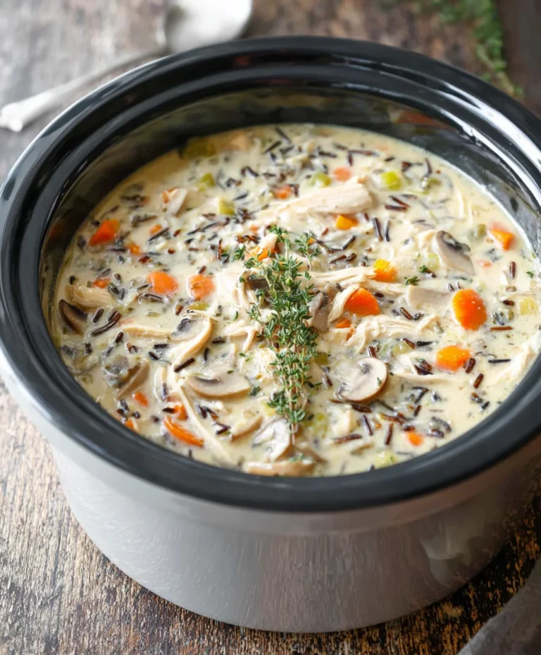 Easy Slow Cooker Chicken Wild Rice Soup Recipe