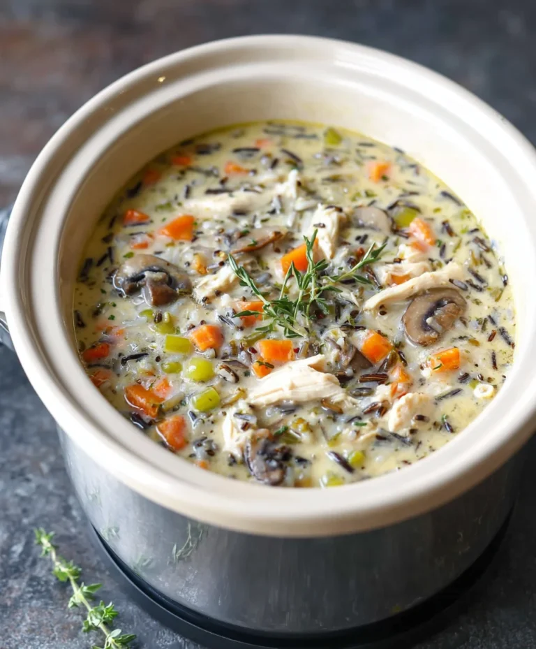 Slow Cooker Chicken Wild Rice Soup-Easy Comfort Food