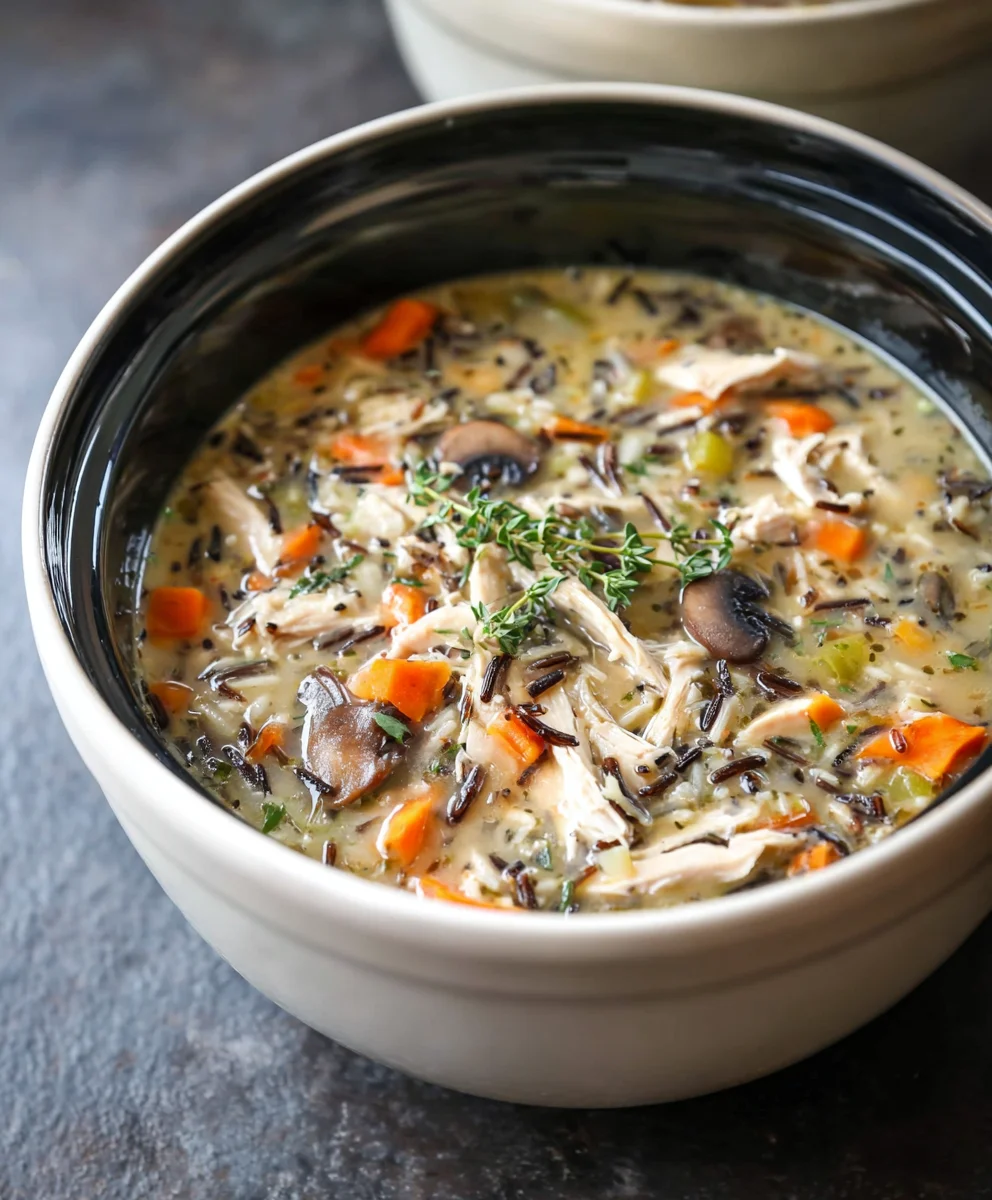 Slow Cooker Chicken Wild Rice Soup-Easy Comfort Food