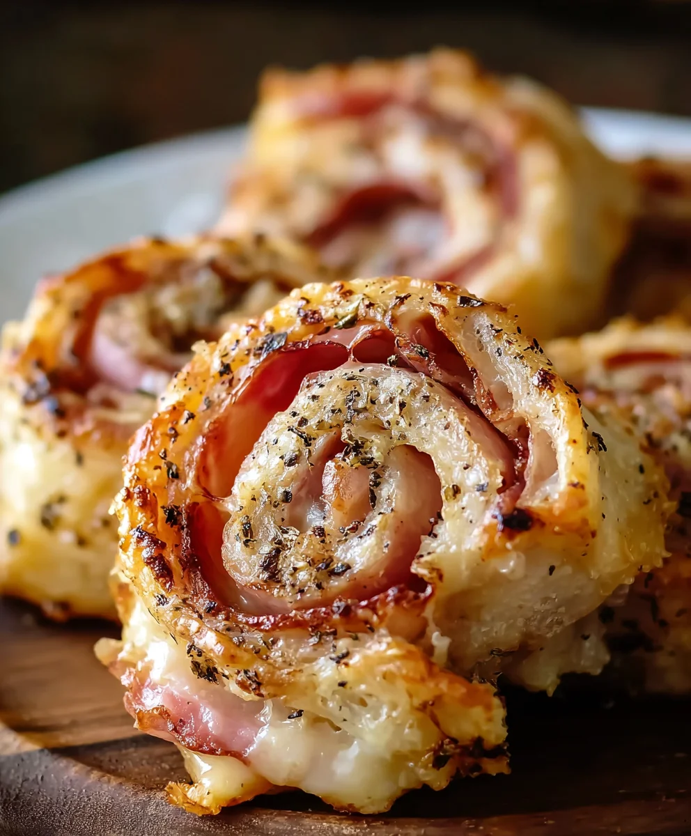 Hot Beef Beef Ham Cheese Pinwheels - Easy Appetizer