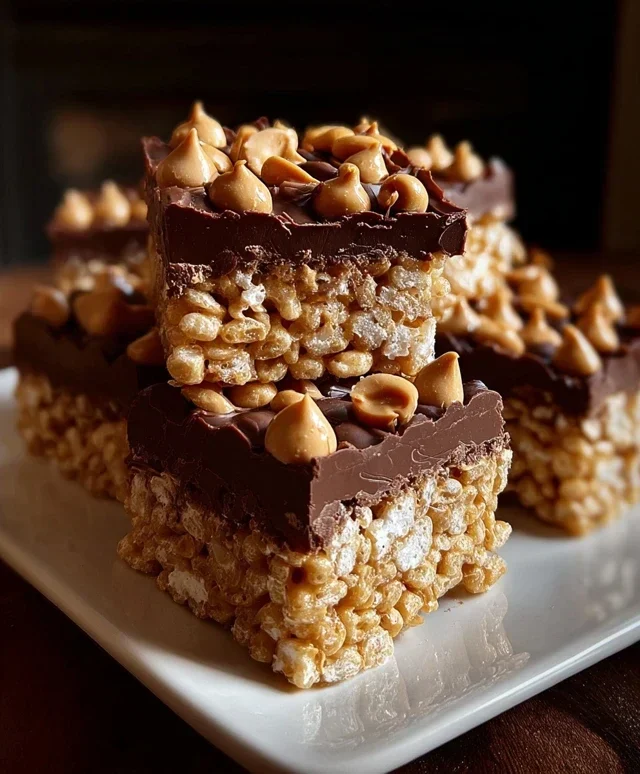 Chocolate Peanut Butter Rice Krispie Squares