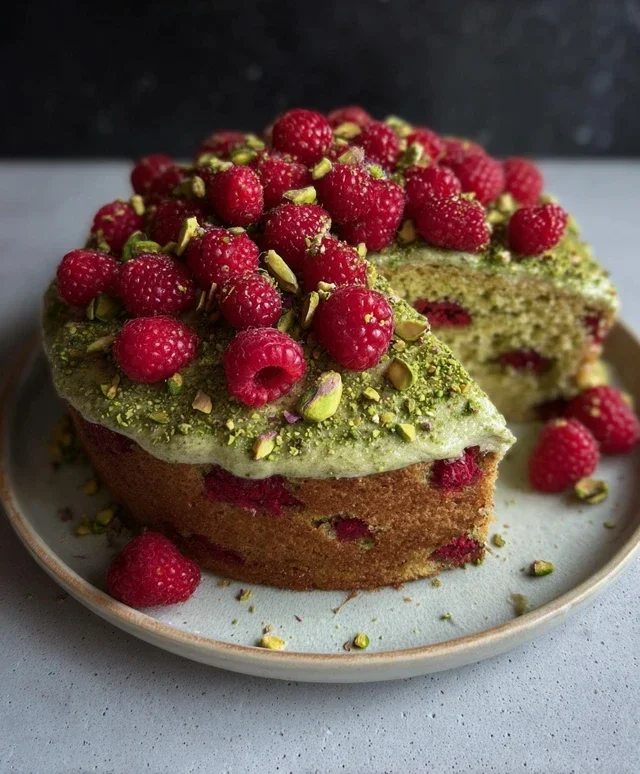 Pistachio Raspberry Cake