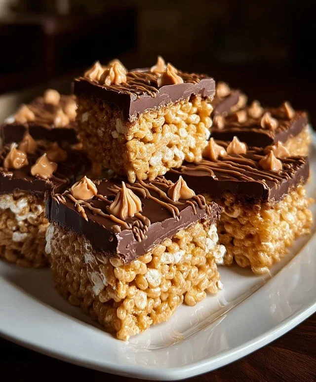 Chocolate Peanut Butter Rice Krispie Squares