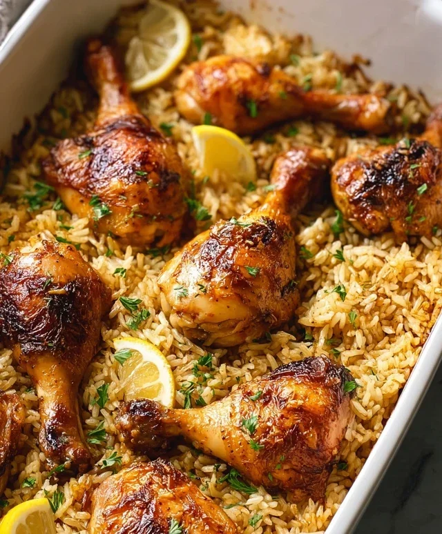 Baked Chicken Legs and Rice
