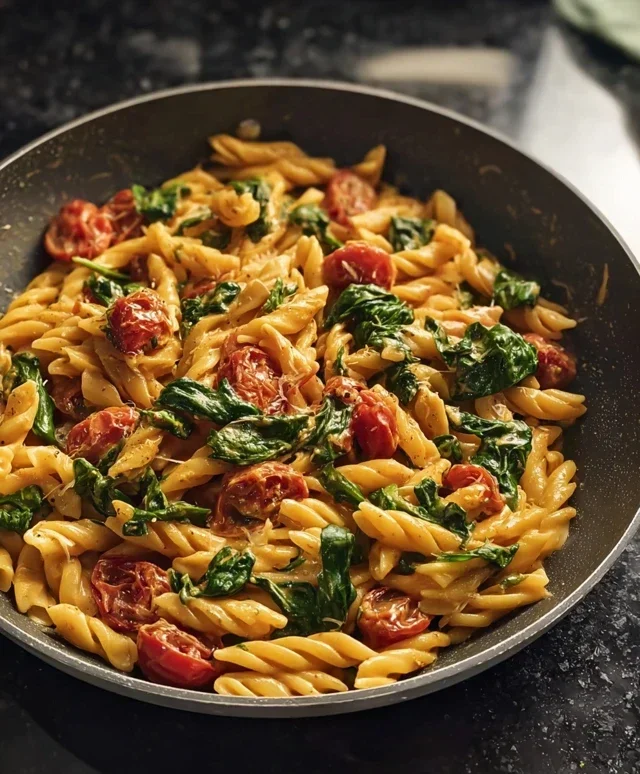 One-Pot Spinach Tomato Pasta