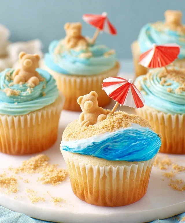 Beach Party Cupcakes