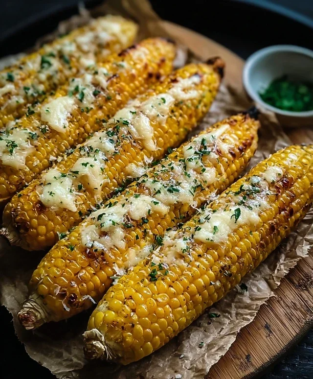Cheesy Garlic Butter Corn on the Cob
