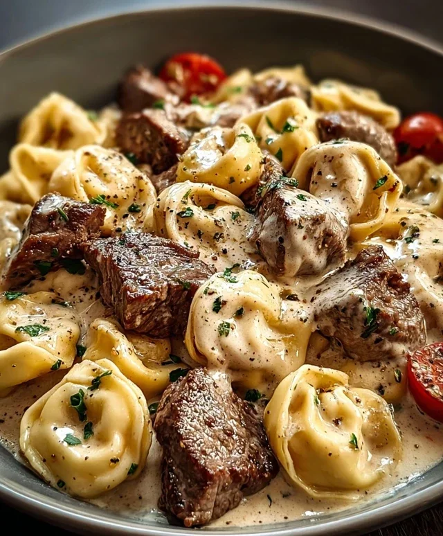 Cracked Garlic Steak Tortellini in Creamhouse Sauce Bliss