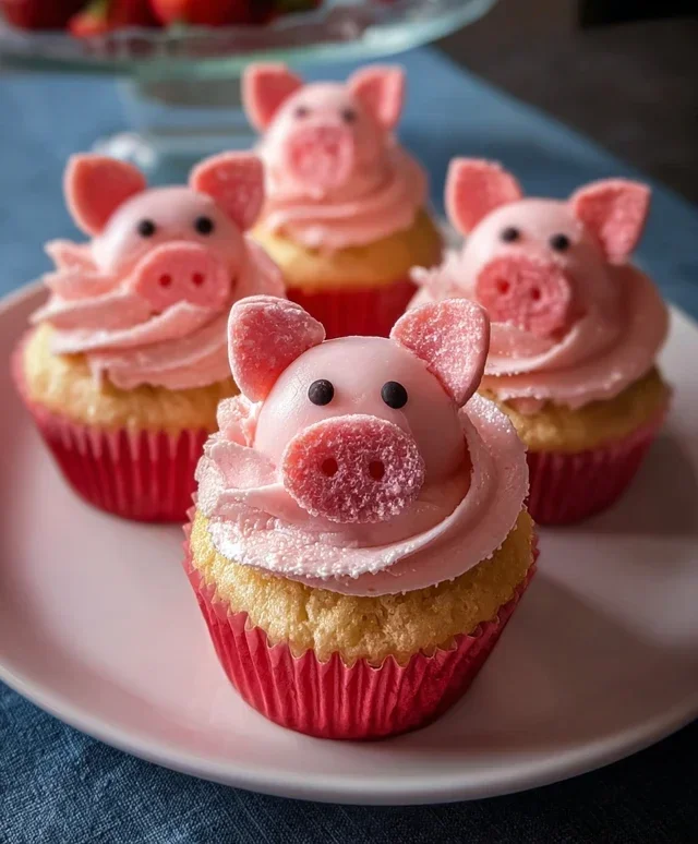 Strawberry Piggy Cupcakes