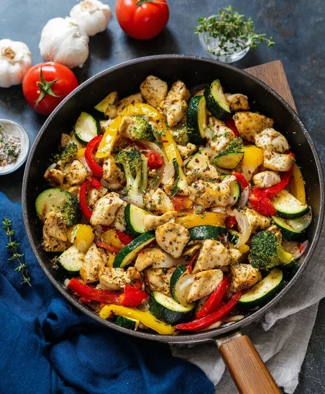 Healthy Chicken and Vegetables Skillet