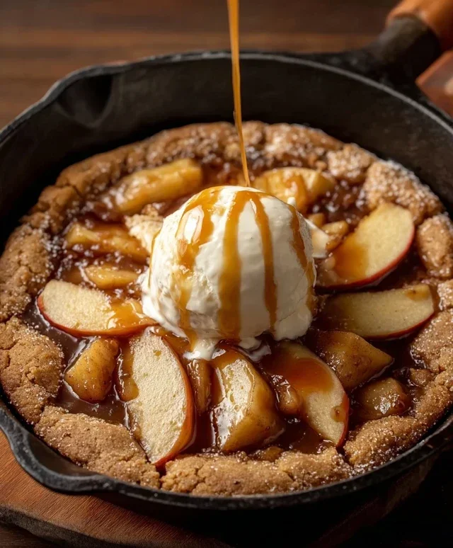 Caramel Apple Cookie Skillet