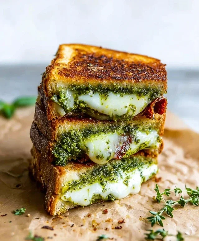 Sourdough Pesto Grilled Cheese