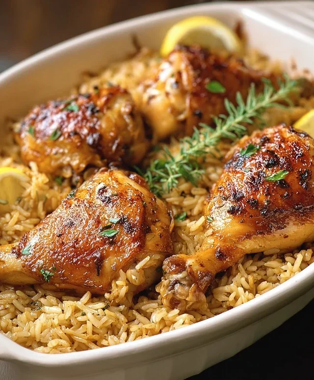 Baked Chicken Legs and Rice