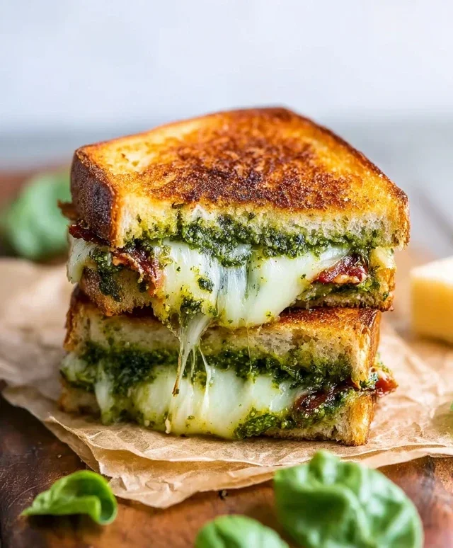 Sourdough Pesto Grilled Cheese