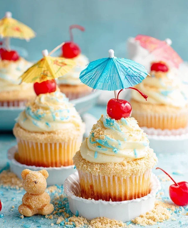 Beach Party Cupcakes