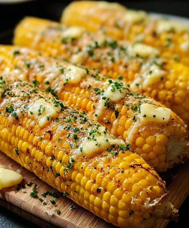 Cheesy Garlic Butter Corn on the Cob