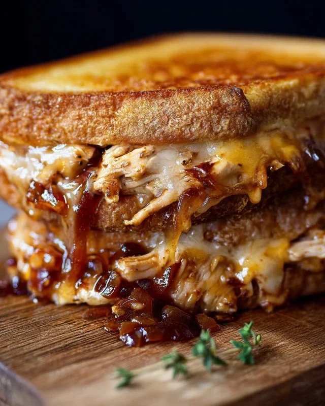 BBQ Chicken Grilled Cheese Sandwich