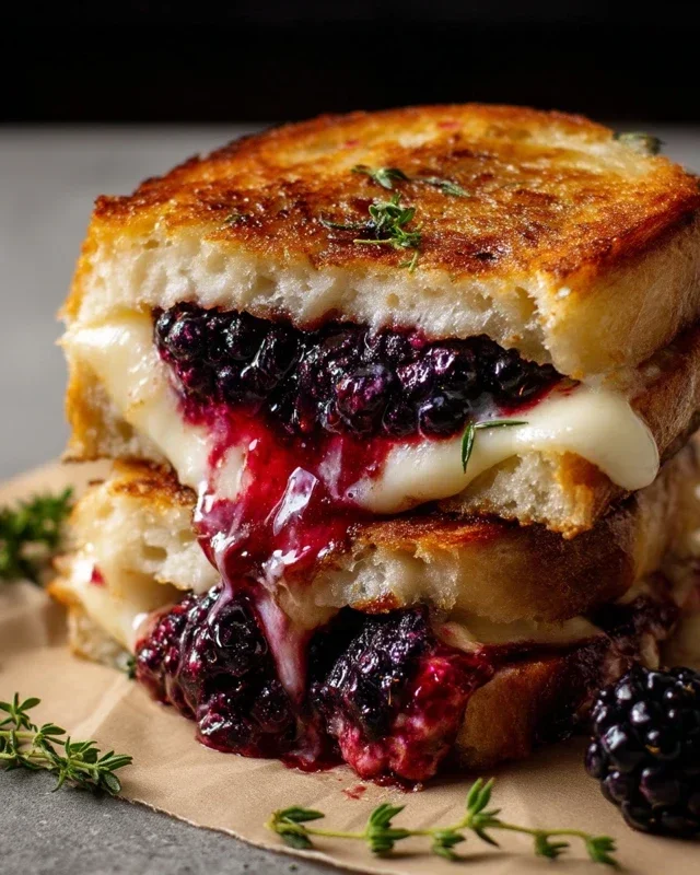 Blackberry Balsamic and Brie Grilled Cheese