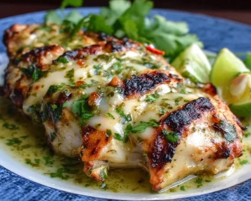 Grilled Salsa Verde Chicken with Pepper Jack
