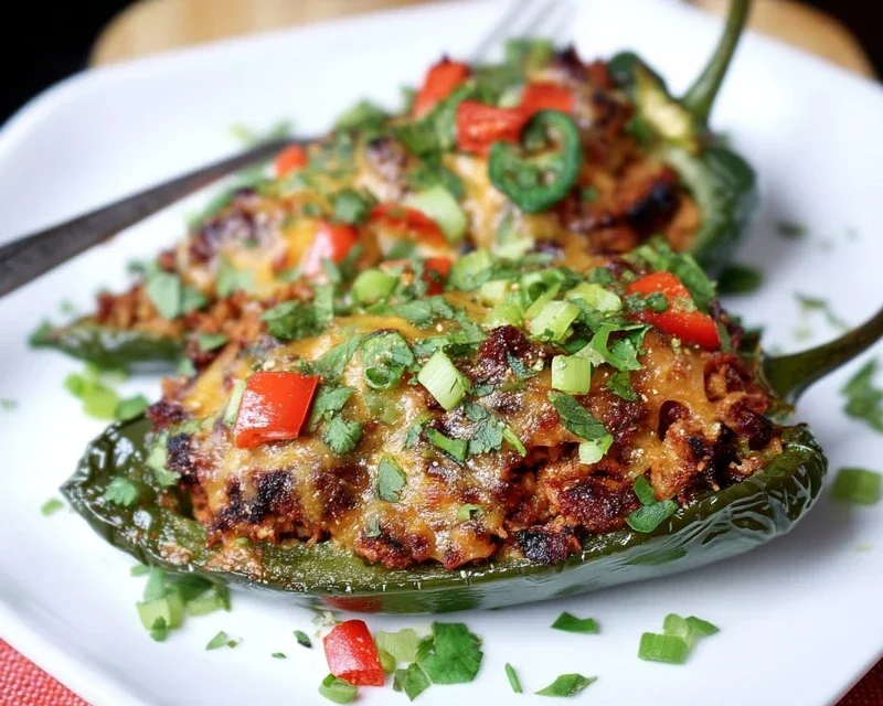 Brisket Stuffed Poblano Peppers