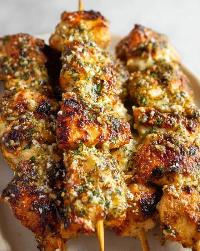 Garlic Parmesan Chicken Skewers