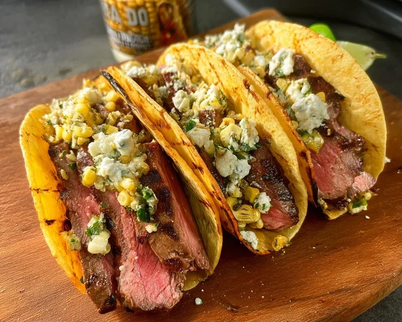 Grilled Elote Steak Tacos