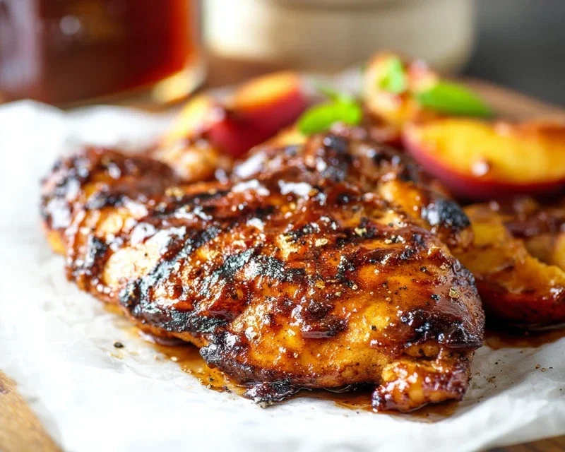 Grilled Bourbon Extract Extract Peach BBQ Chicken