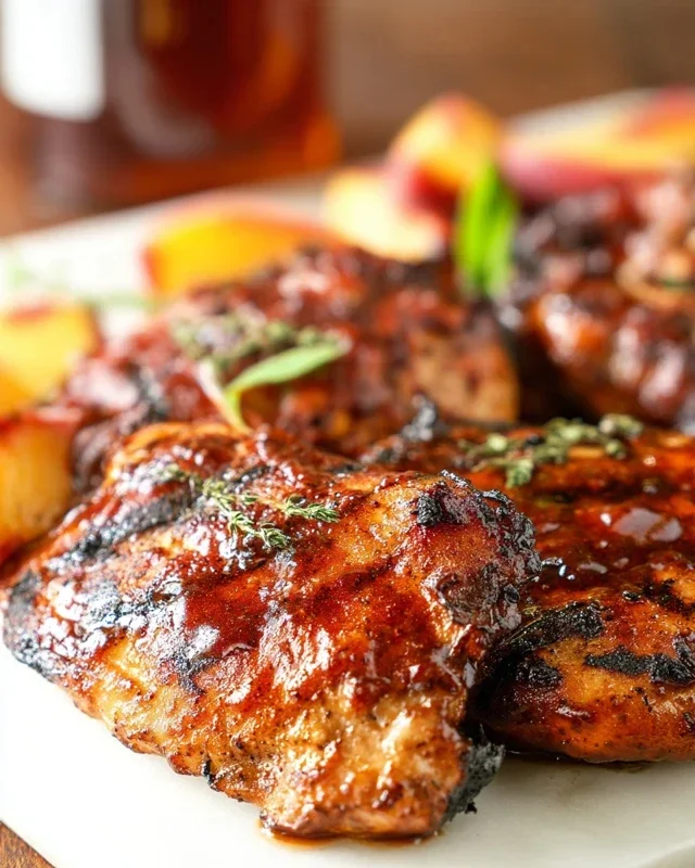 Grilled Bourbon Extract Extract Peach BBQ Chicken