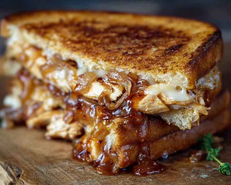 BBQ Chicken Grilled Cheese Sandwich