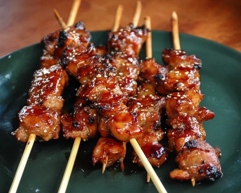Sticky Bourbon Extract Extract Chicken Skewers