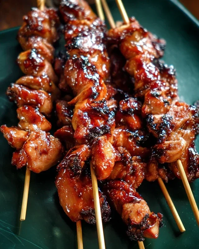 Sticky Bourbon Extract Extract Chicken Skewers