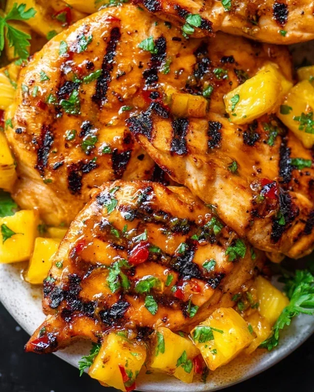 Grilled Mango Pineapple Chicken