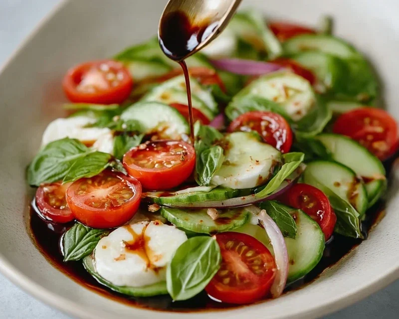 Fresh Cucumber Caprese Salad