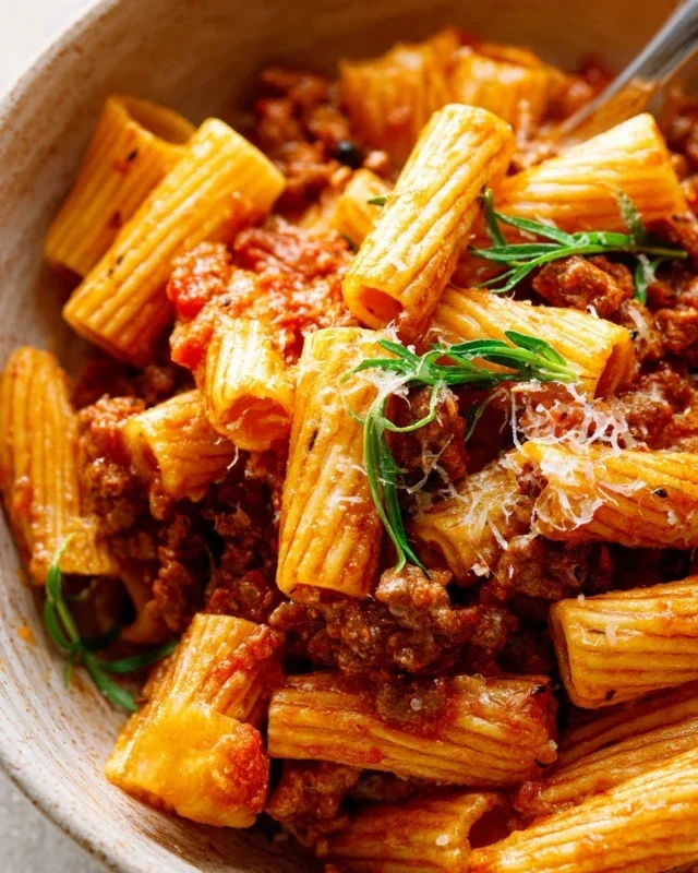 Beef Pasta in Tomato Sauce {Beef Ragu Pasta}