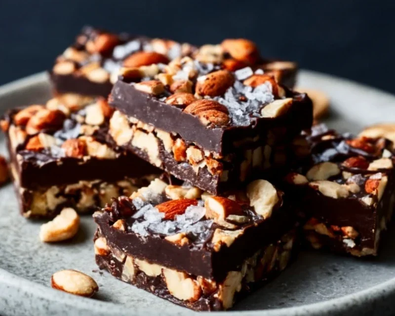 Dark Chocolate and Sea Salt Nut Bars