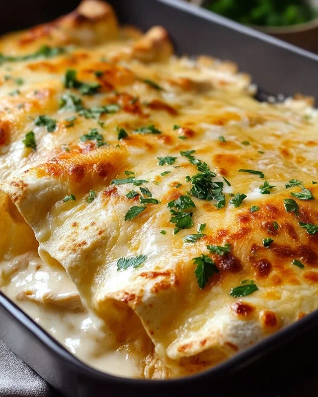 Creamy White Chicken Enchiladas