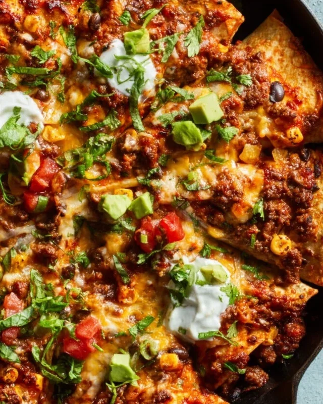 Beef Skillet Enchiladas