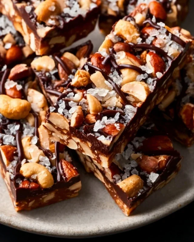 Dark Chocolate and Sea Salt Nut Bars