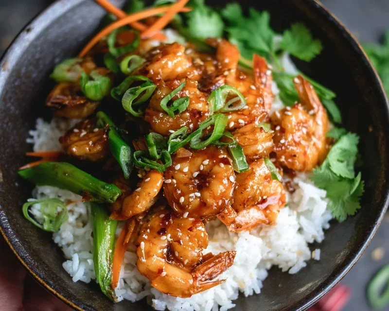 Honey Garlic Shrimp Bowls