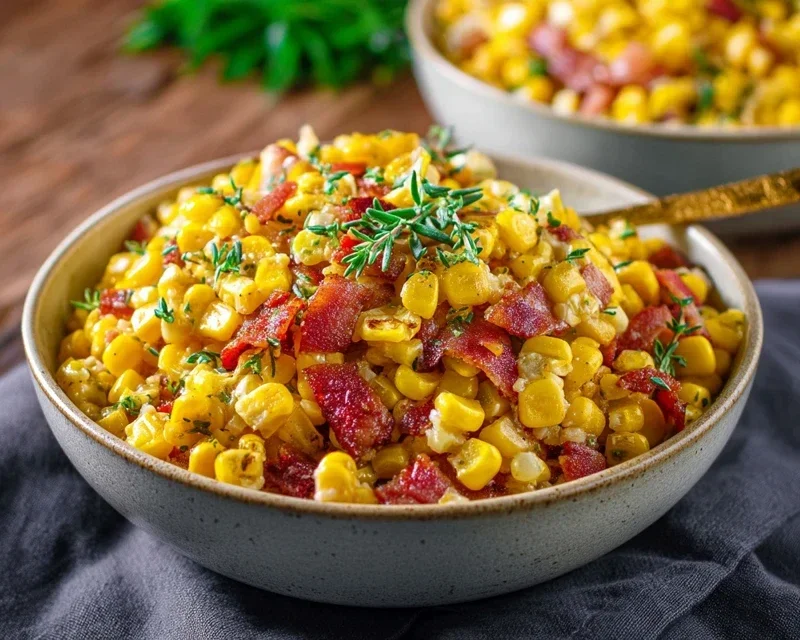 Fresh Corn and Beef Beef Bacon Side Dish